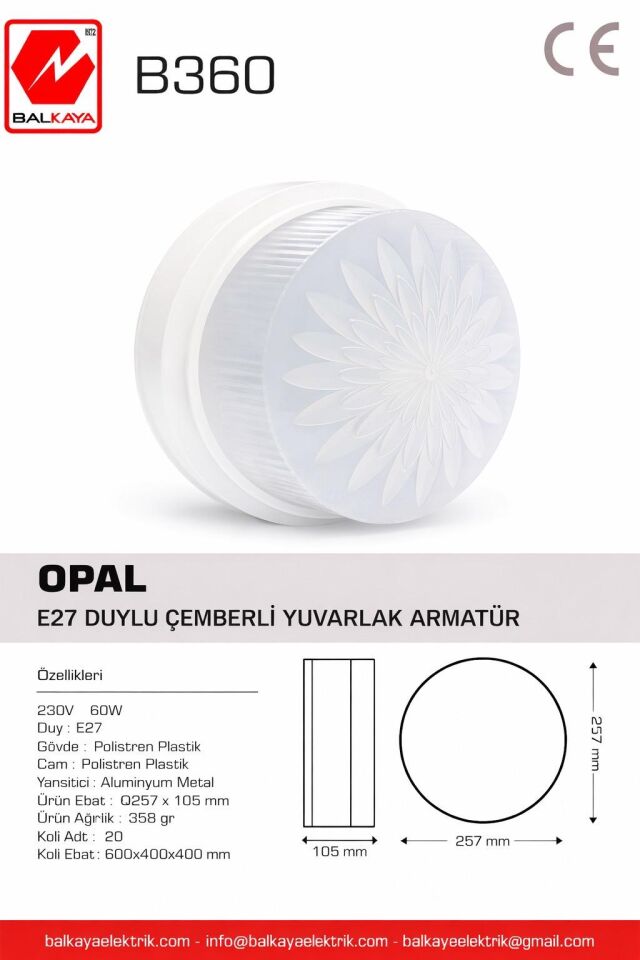 Çemberli Tavan Glop Armatür-B360