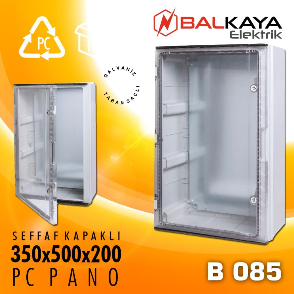 ABS Pano Seffaf Kapaklı 350x500x200 mm-B085