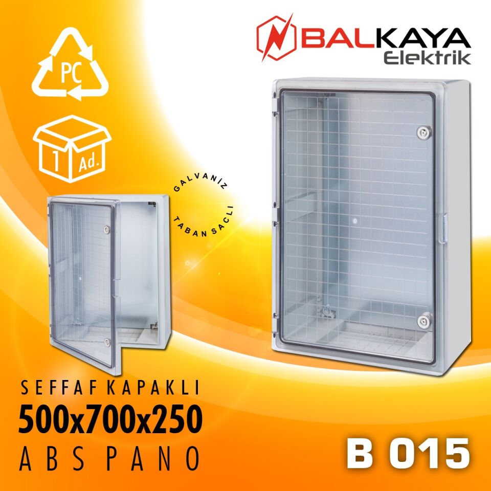 ABS Pano Seffaf Kapaklı 500x700x250 mm-B015