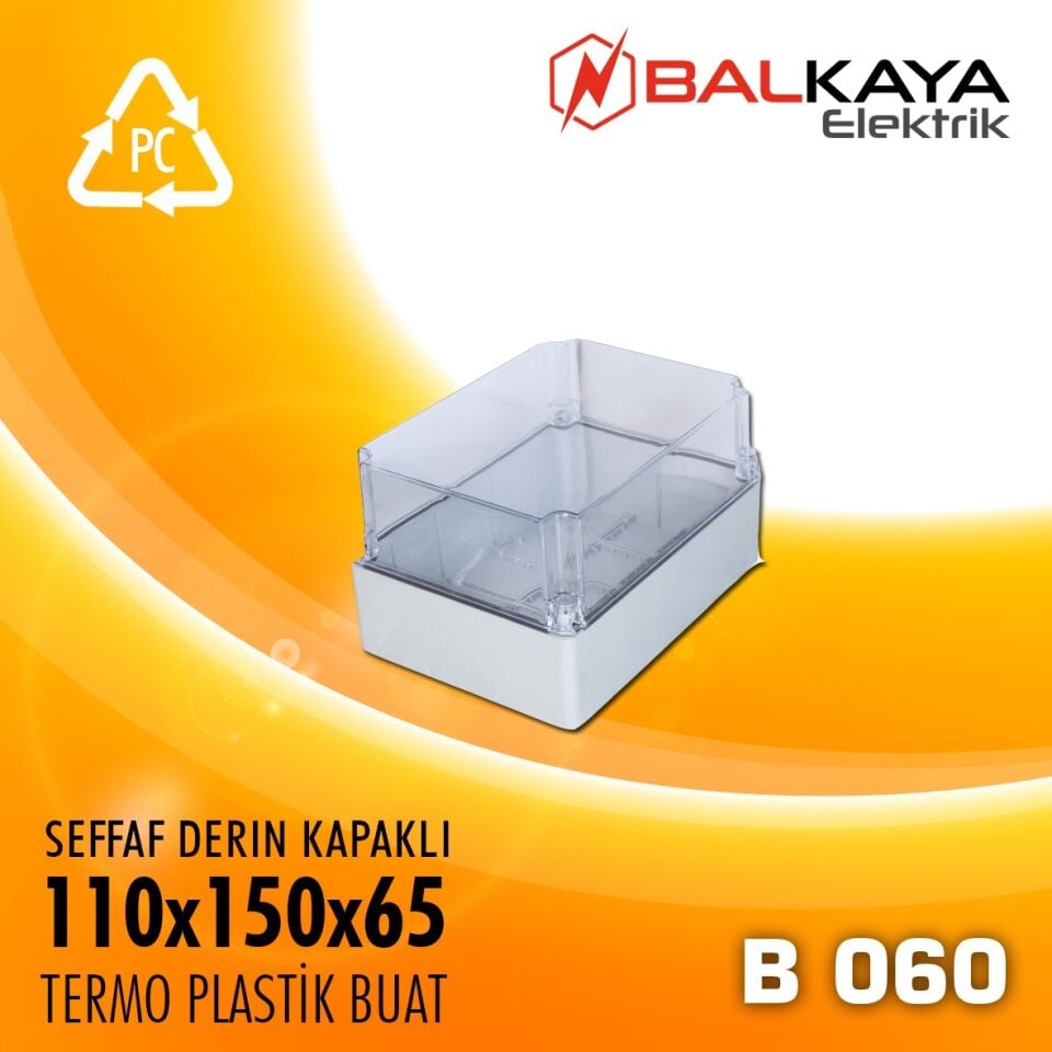 Seffaf Derin Kapaklı Termoplastik Buat 110x150x65-B060
