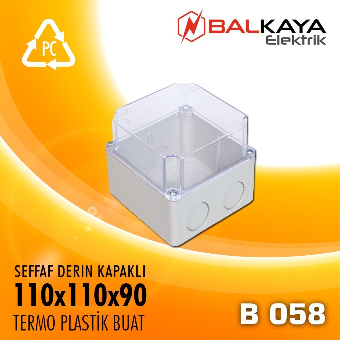 Seffaf Derin Kapaklı Termoplastik Buat 110x110x90-B058