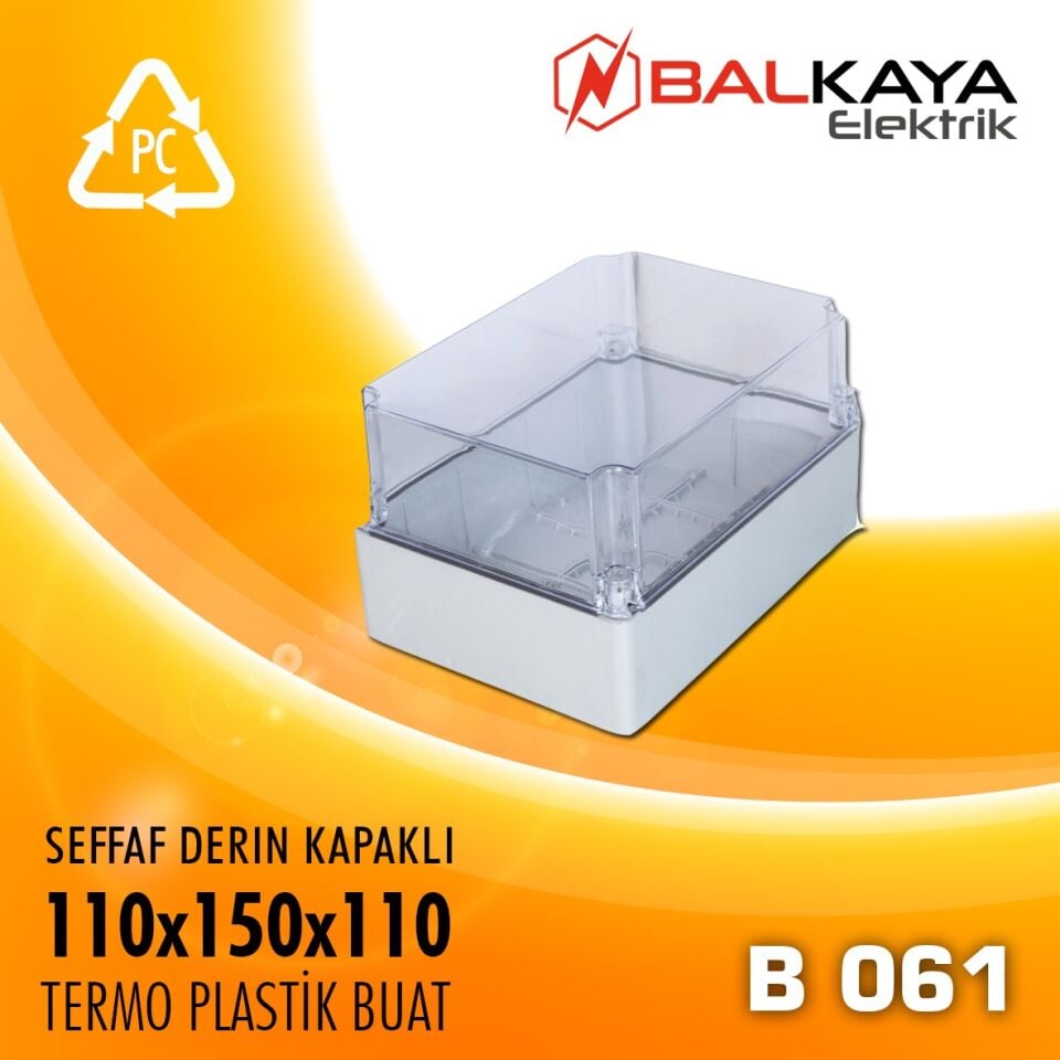 Seffaf Derin Kapaklı Termoplastik Buat 110x150x110-B061