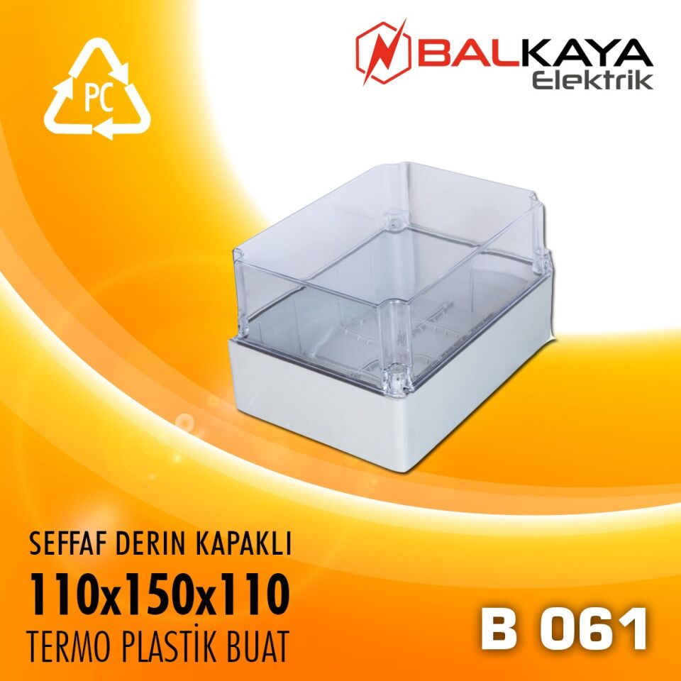 Seffaf Derin Kapaklı Termoplastik Buat 110x150x110-B061