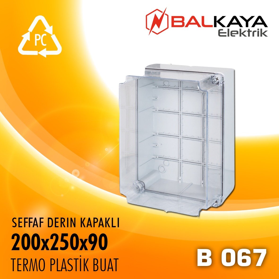 Seffaf Derin Kapaklı Termoplastik Buat 200x250x90-B067