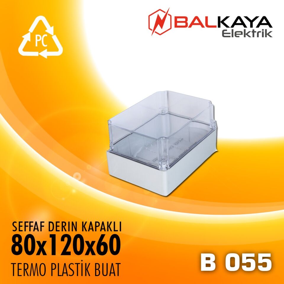 Seffaf Derin Kapaklı Termoplastik Buat 80x120x60-B055