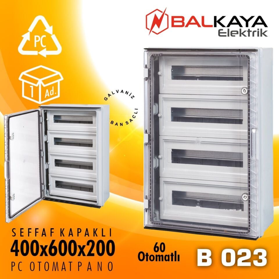 ABS Otomat Pano-Pako Opak Kapaklı 400x600x200-B023