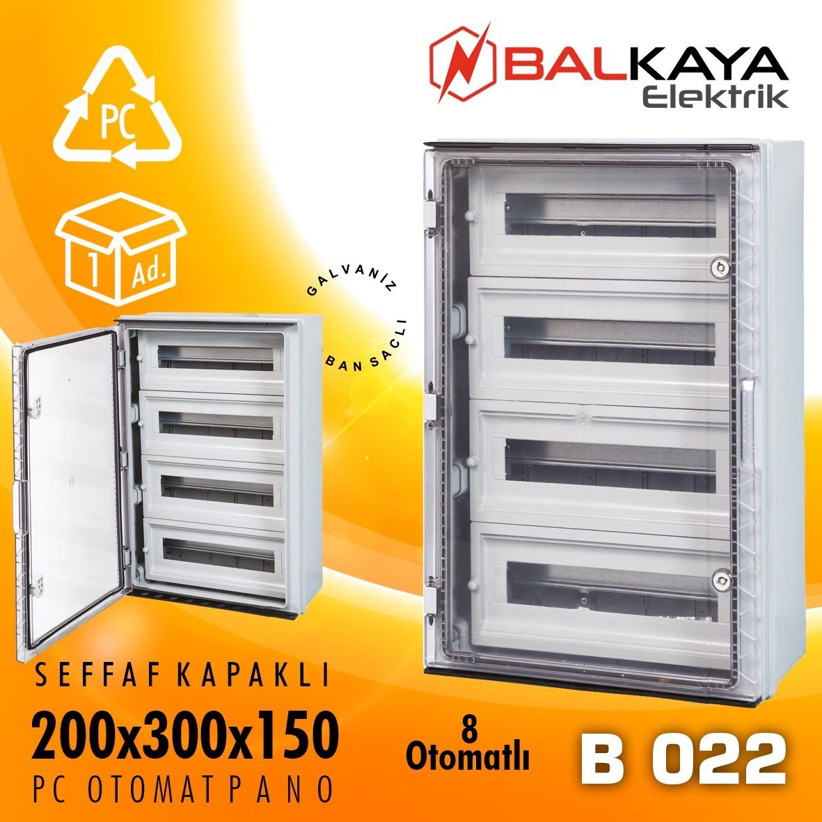 ABS Otomat Pano-Pako Opak Kapaklı 200x300x150-B022