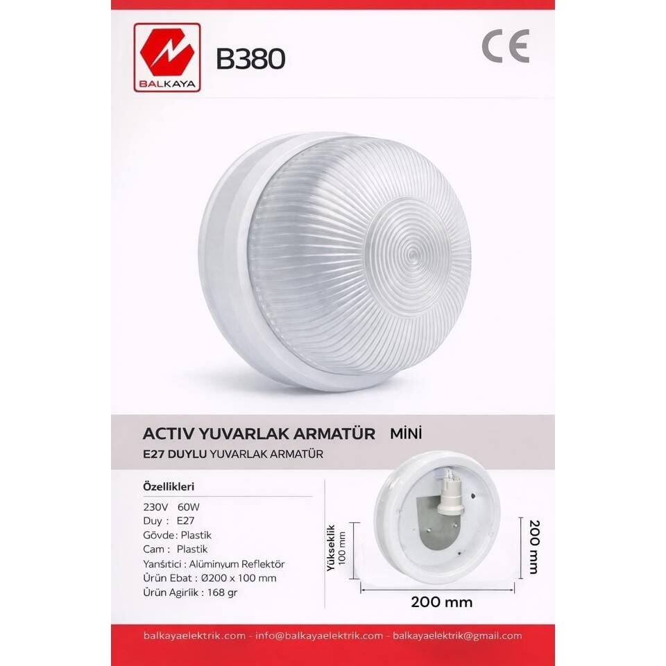 Balkaya Elektrik Mini Tavan Glop Armatür